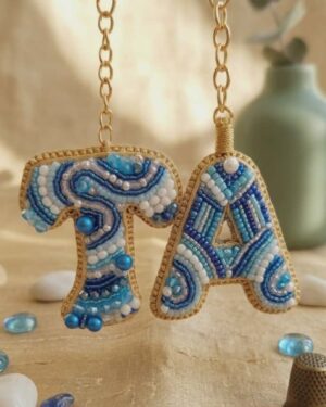 Porte-clé artisanale brodé à la main