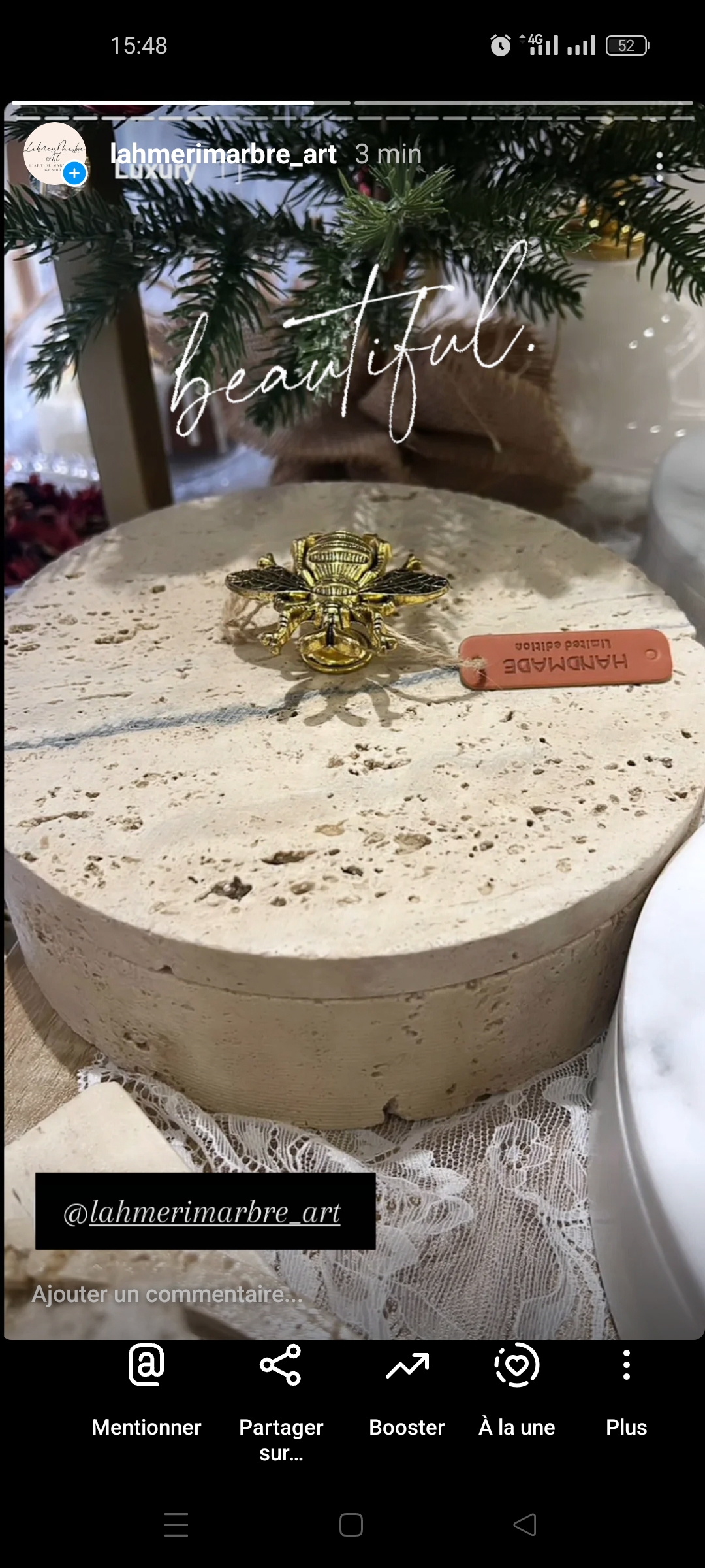 Boîte décorative en travertin – Image 3