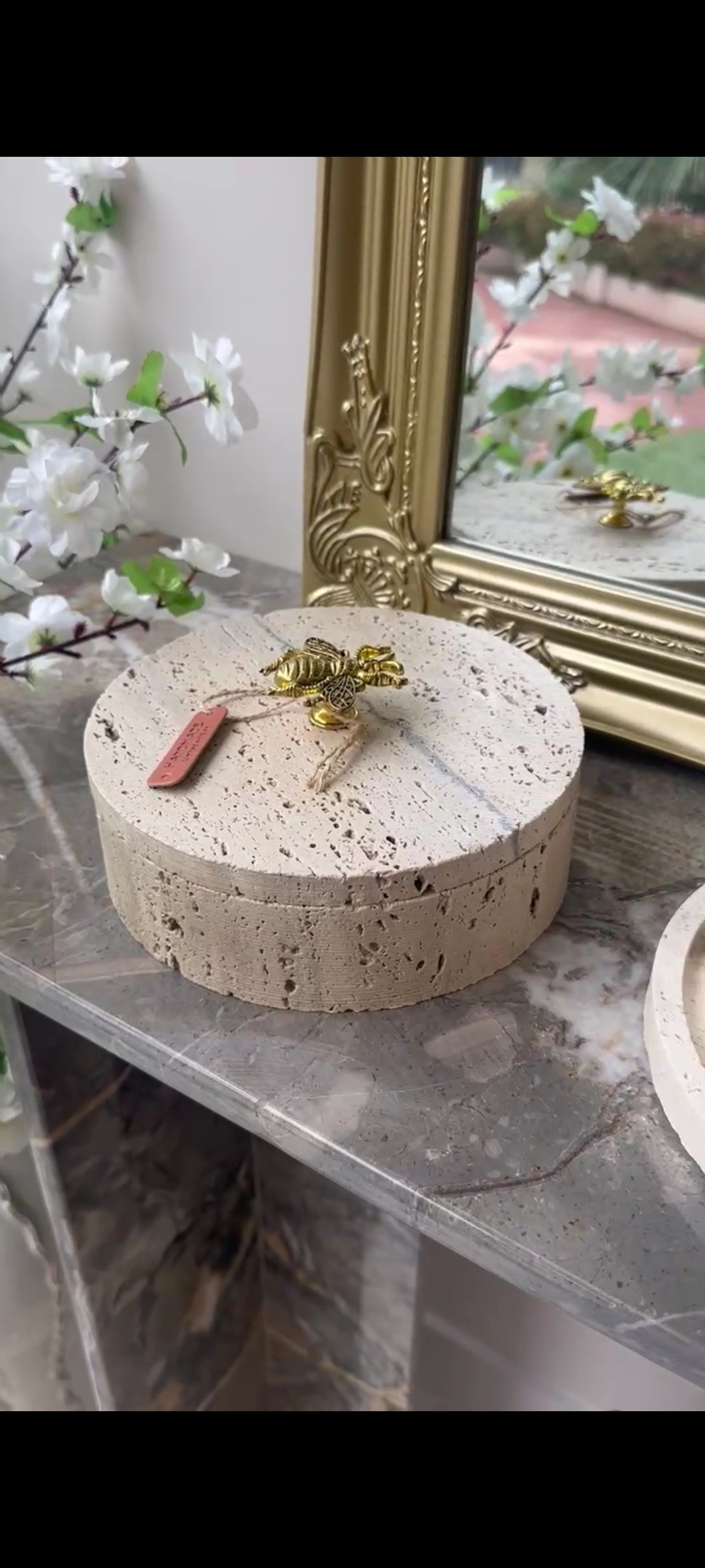 Boîte décorative en travertin – Image 2